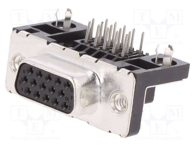 D-Sub HD; PIN: 15; socket; LD; female; Locking: screws; angled 90°