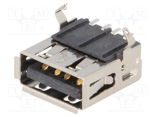 Socket; USB A; on PCBs; SMT; PIN: 4; horizontal; USB 2.0
