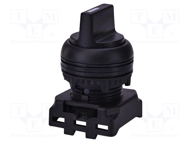 Switch: rotary; 22mm; black; IP65; E; Pos: 3; Ø22.5mm; -25÷65°C