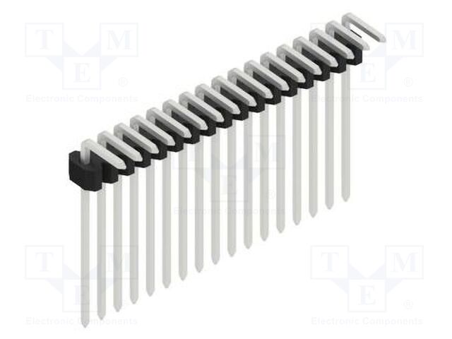 Connector: pin strips; pin header; male; PIN: 17; 1.27mm; THT; 1x17