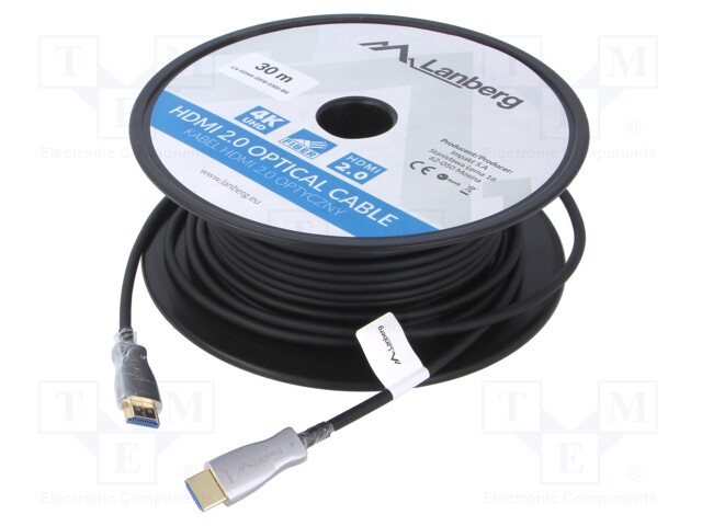 Cable; HDMI 2.0; HDMI plug,both sides; PVC; Len: 30m; black