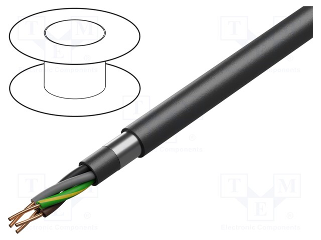 Wire; YKYFtZnyżo; 5G6mm2; solid; Cu; PVC; black; 600V,1kV