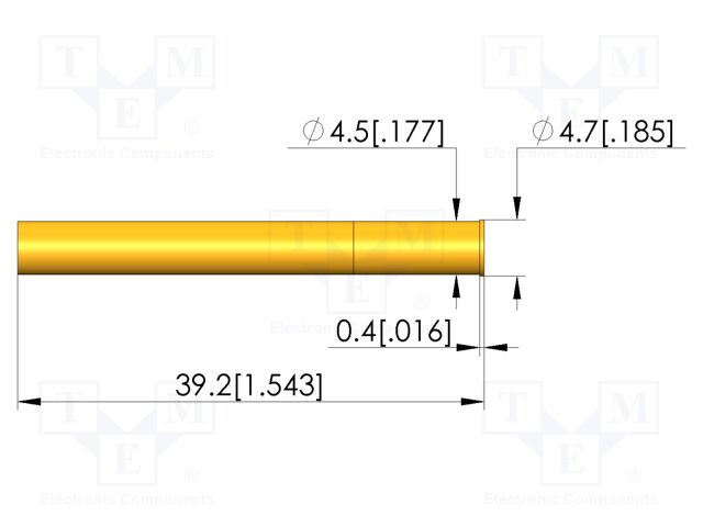 Test probe socket; gold-plated; Flange height: 0.4mm