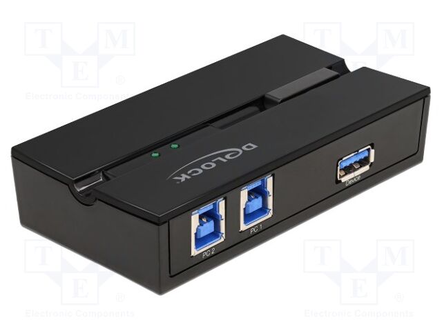 Switch; black; plastic; Input: USB B socket x2; Out: USB A socket