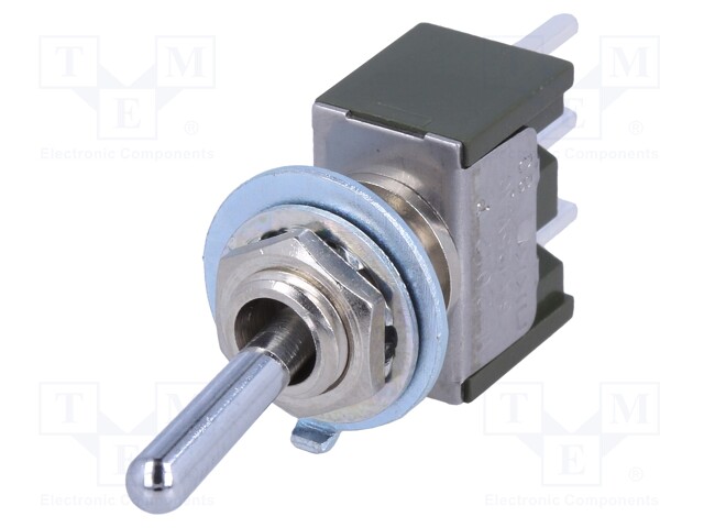 Switch: toggle; Pos: 2; SPDT; ON-ON; 1A/125VAC; Leads: for soldering