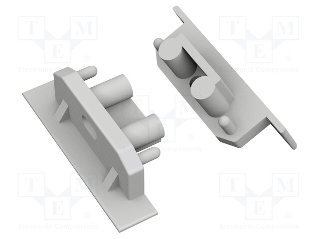 Cap for LED profiles; silver; ABS; Application: GROOVE10