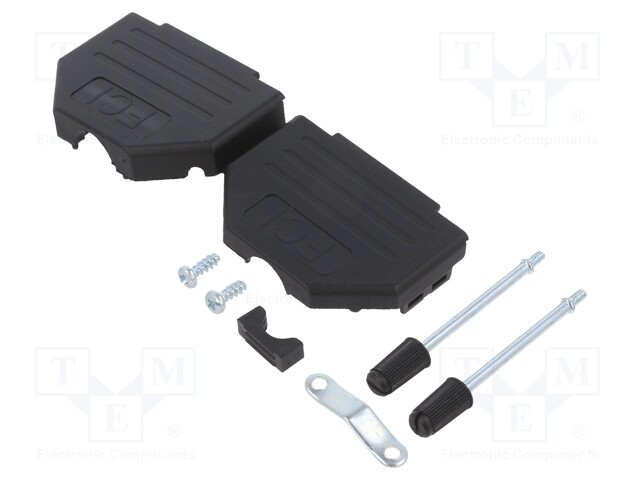 D Sub Backshell, UNC 4-40, DB, 180°, Nylon (Polyamide) Body