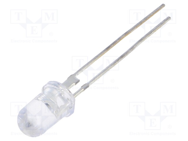 LED; 5mm; red; 80000÷100000mcd; 15°; Front: convex; Pitch: 2.54mm