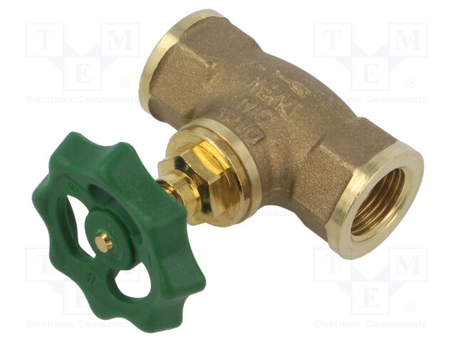 Straight valve; 16bar; brass CW617N; Thread: G 1/2" internal