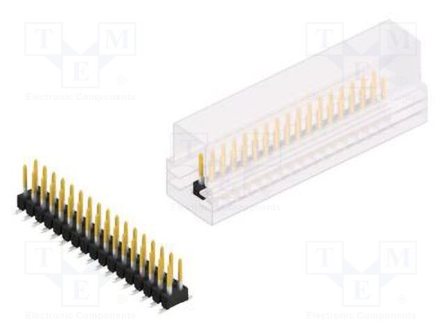 Connector: pin strips; pin header; male; PIN: 34; 2.54mm; SMT; 2x17