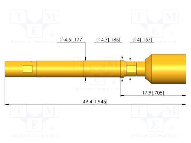 Test needle; plug-in
