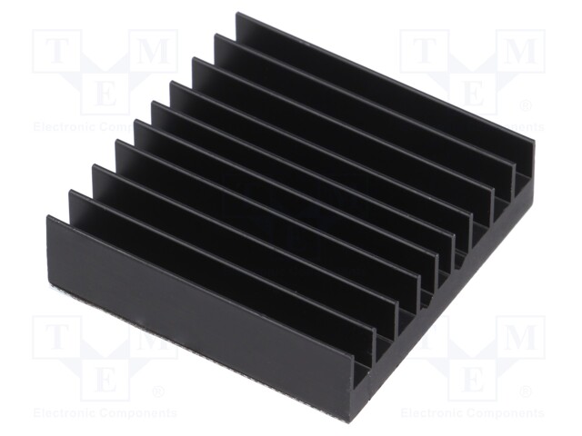Heatsink: extruded; grilled; black; L: 35mm; W: 33mm; H: 9.5mm