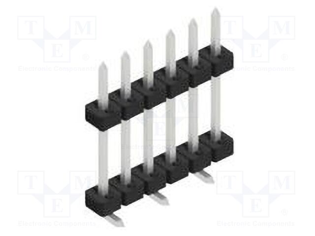Connector: pin strips; pin header; male; PIN: 6; 2mm; SMT; 1x6; 100V