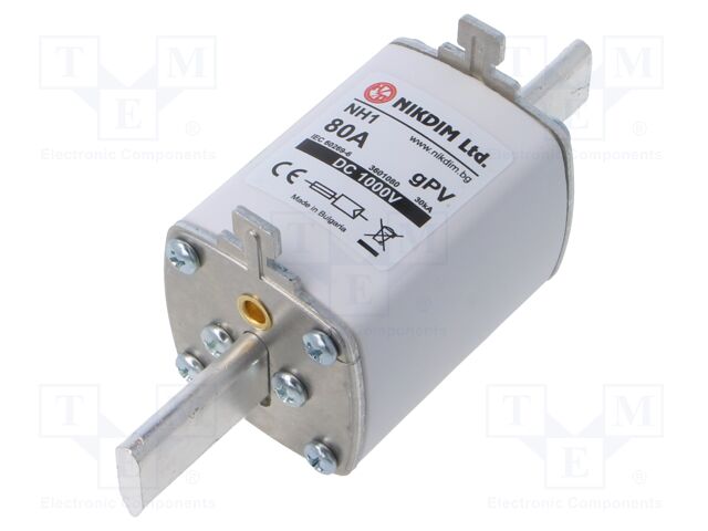 Fuse: fuse; gPV; 80A; 1kVDC; industrial; NH1