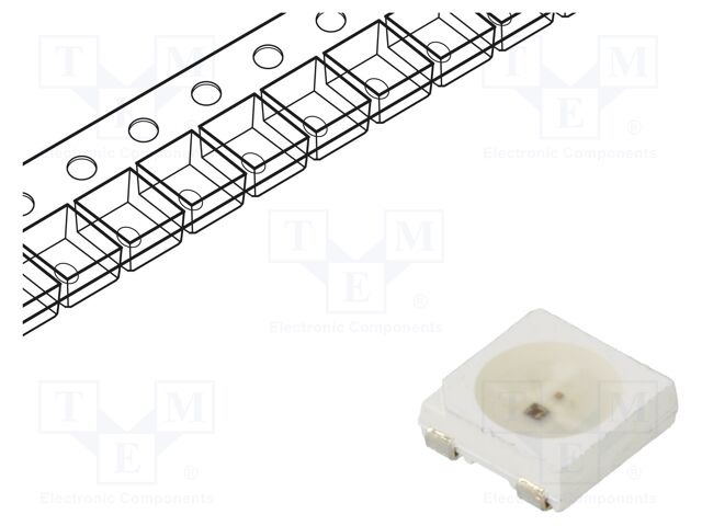 Programmable LED; RGB; SMD; 5050; 5x5x1.6mm; 120°; 12mA; Front: flat