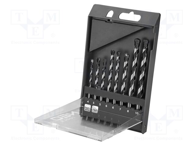 Drill bit; for concrete; cylindrical; 8pcs.