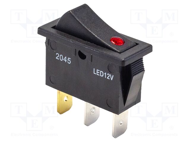 ROCKER; SPST; OFF-ON; 15A/125VAC; black; IP54; none; RB1; Body: black