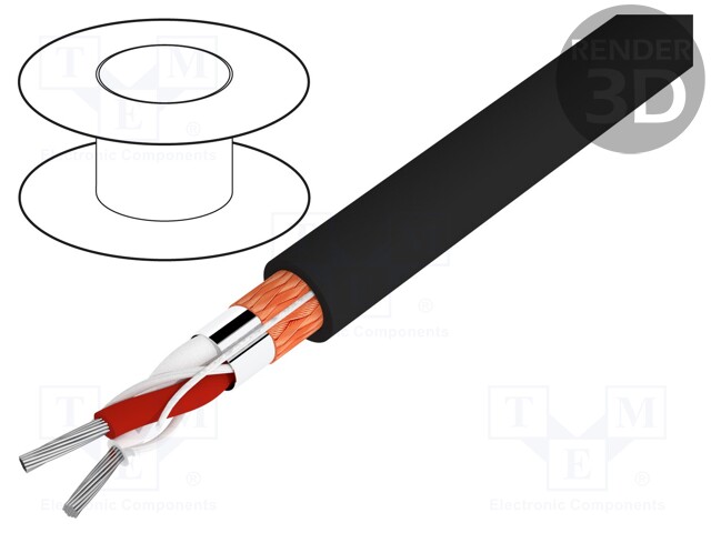 Wire: DMX; Core: stranded; 2x0,34mm2; Ø6.4mm; 110Ω; -30÷70°C