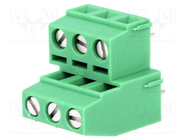 PCB terminal block; angled 90°; 5.08mm; ways: 6; on PCBs; terminal