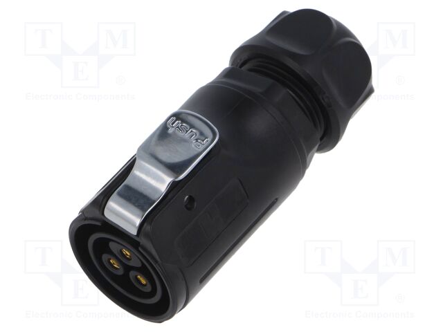 Connector: circular; Quicklock; plug; female; straight; PIN: 3; 500V