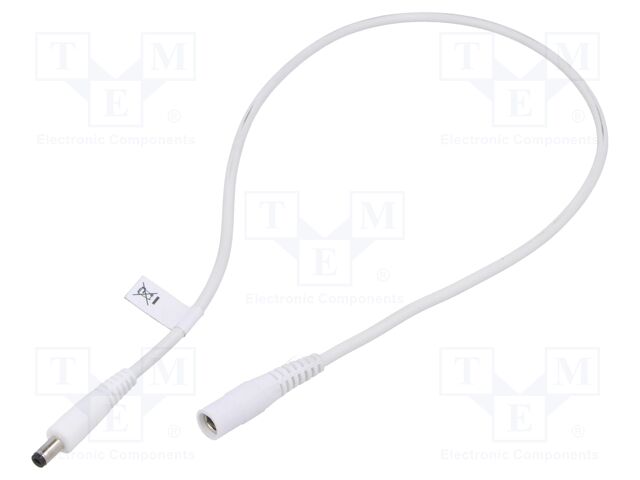 Cable; DC 5,5/2,1 socket,DC 5,5/1,7 plug; straight; 1mm2; white