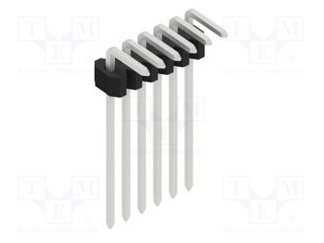 Connector: pin strips; pin header; male; PIN: 6; 1.27mm; THT; 1x6