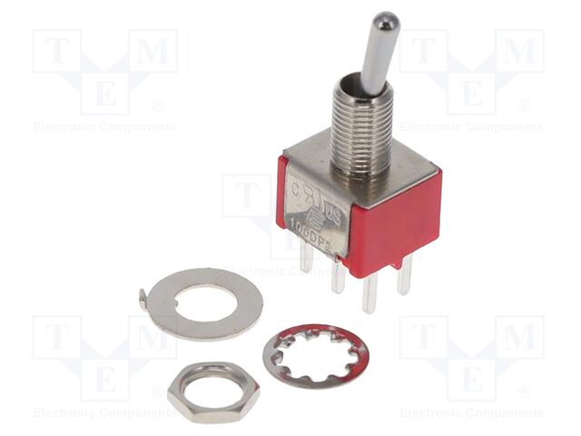 Switch: toggle; Pos: 2; DPDT; ON-(ON); 2A/250VAC; 5A/28VDC; -30÷85°C