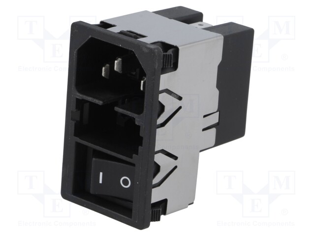 Connector: AC supply; socket; male; 2A; 250VAC; IEC 60320; 4mH