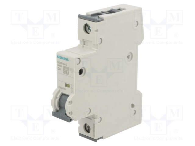 Circuit breaker; 230/400VAC; Inom: 4A; Poles: 1; DIN; Charact: C; 6kA