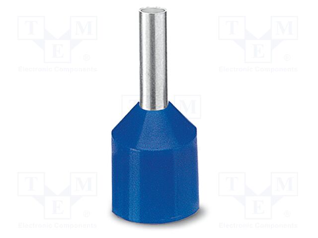 Tip: bootlace ferrule; insulated; copper; Bit len: 8mm; tinned