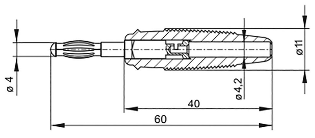Connector: 4mm banana; plug; 32A; 60VDC; blue; non-insulated; 3mΩ