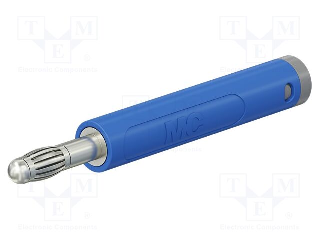 Connector: 4mm banana; plug; 32A; 30VAC; 60VDC; blue; nickel plated