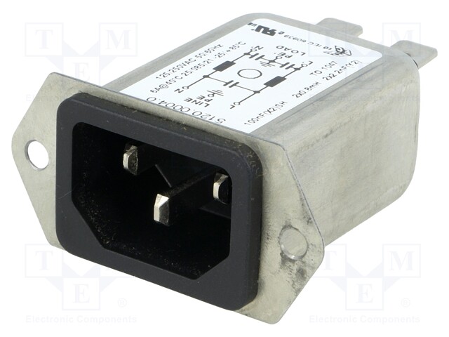 Connector: AC supply; socket; male; 6A; 250VAC; IEC 60320; -25÷85°C