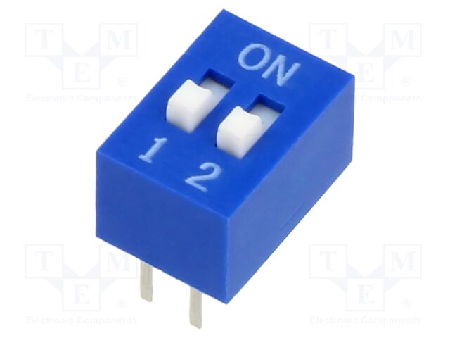 Switch: DIP-SWITCH; Poles number: 2; OFF-ON; 0.025A/24VDC; Pos: 2/2