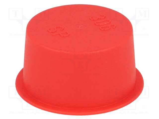 Stopper; Body: red; Out.diam: 47.4mm; H: 19mm; LDPE; push-in; SafeCAP
