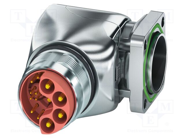 Circular Connector, M23 Hybrid Series, Flange Mount Receptacle, 13 Contacts