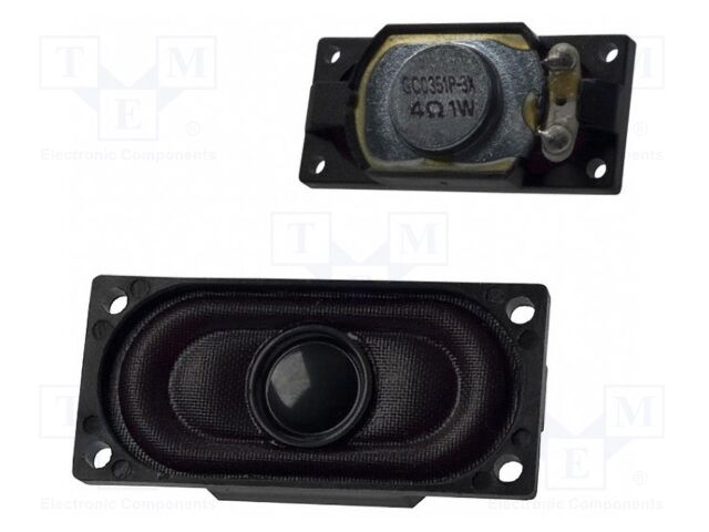 Loudspeaker; miniature; 1W; 4Ω; 35x16x7.4mm; 13kHz; fabric