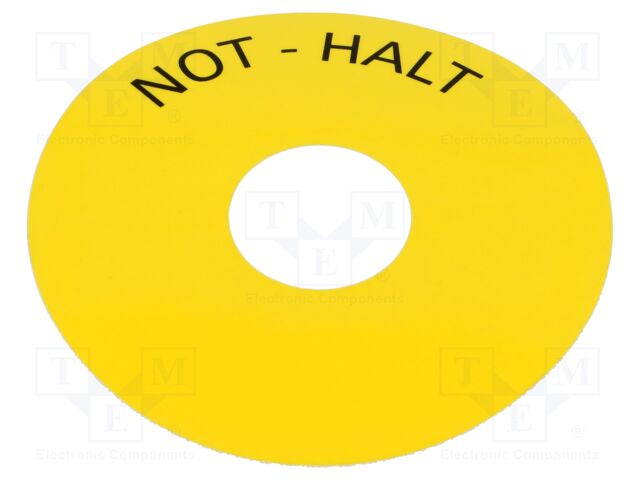 Warning plate; 22mm; 3SU1.5; -25÷70°C; Ømount.hole: 22mm; Ø: 75mm