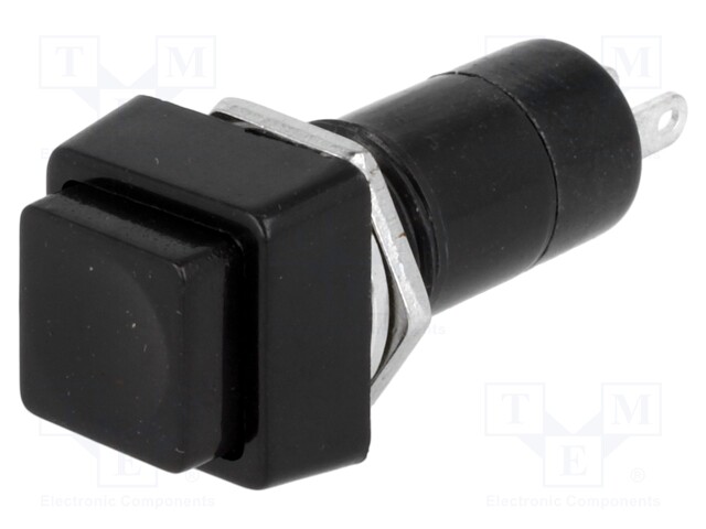 Switch: push-button; Pos: 2; SPST-NO; 1A/250VAC; black; Ø12mm; 20mΩ