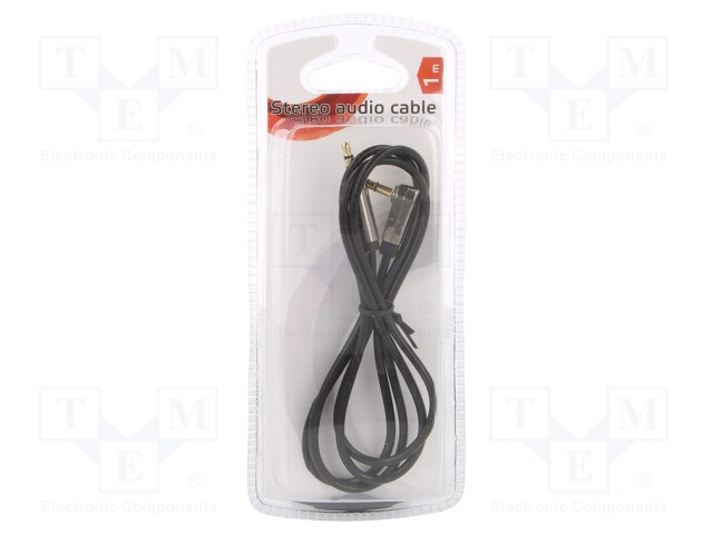 Cable; Jack 3.5mm 3pin plug,Jack 3.5mm 3pin angled plug; 1.8m