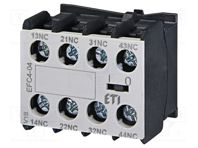 Auxiliary contacts; Series: CECO.4P; Leads: screw; Mounting: front