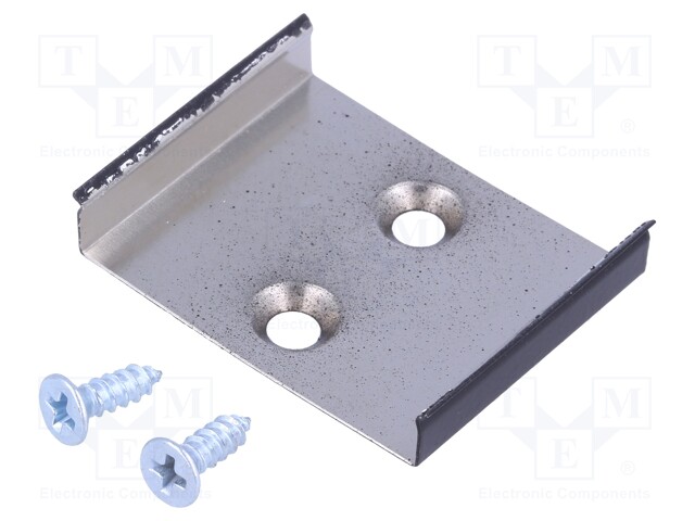 Flexible mounting plate W; black; stainless steel