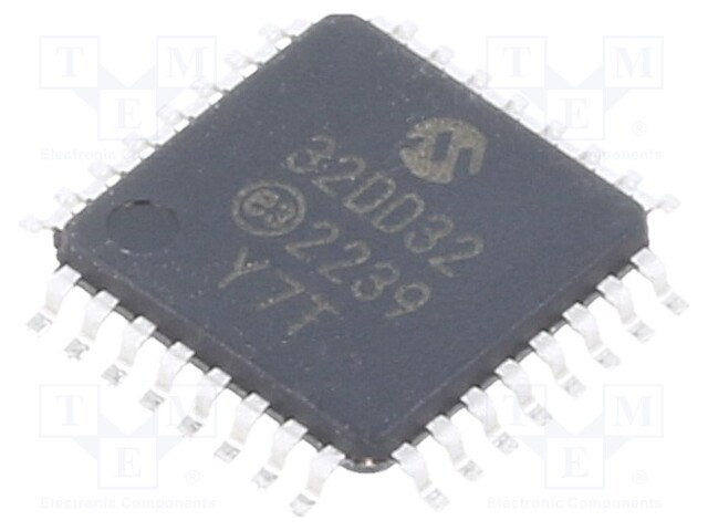 IC: AVR microcontroller; EEPROM: 256B; SRAM: 4kB; Flash: 32kB; Cmp: 1