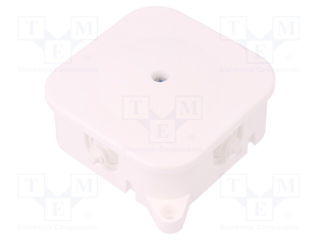 Enclosure: junction box; X: 86mm; Y: 86mm; Z: 35mm; IP42; white