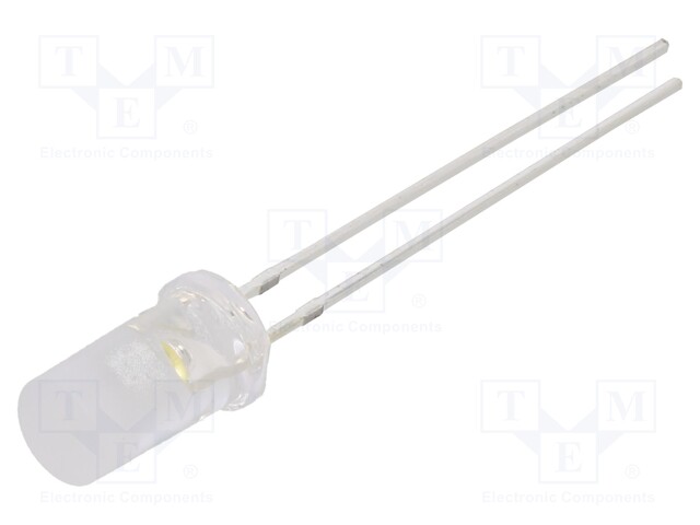 LED; 4.8mm; white warm; 750÷1120mcd; 120°; Front: flat; 2.9÷3.4V