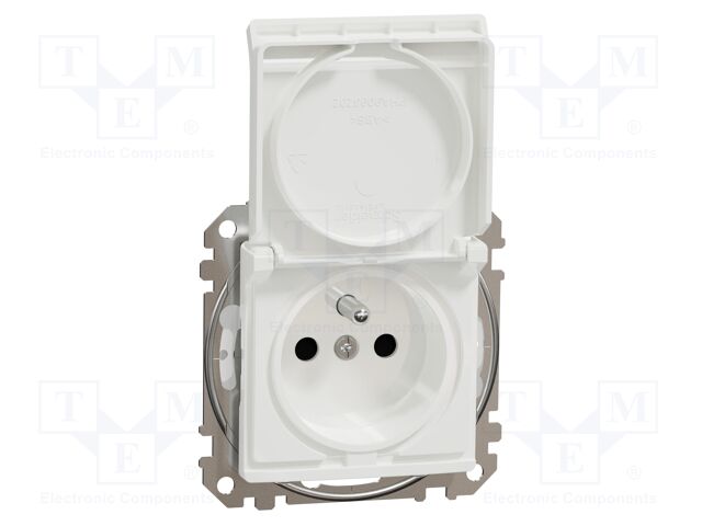 E-type socket; 250VAC; IP44; plaster embedded,in mounting box