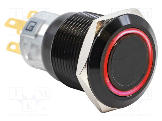 Switch: vandal resistant; SPDT; 2A/24VDC; IP67; ON-(ON); RGB; Ø19mm