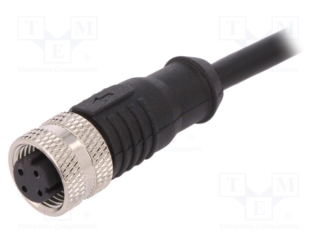 Plug; M12; PIN: 4; female; D code-Ethernet; IP67; 250V; 4A; straight