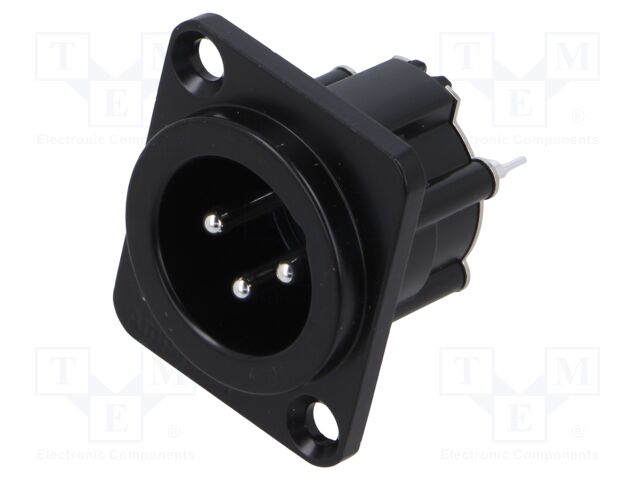 Connector: XLR; socket; male; Plating: silver plated; soldering