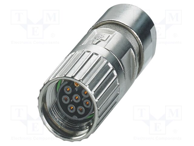 Connector: M17; plug; M17 PRO; PIN: 8; 630V; 14A; IP67; 7+PE; crimped